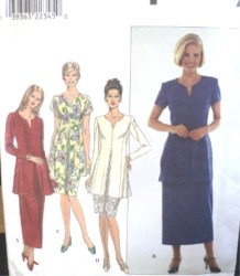 8456 STRT SS-LS LAYER SLIT DRESS LENGTHS,OVERLAY PATTERN 8-12